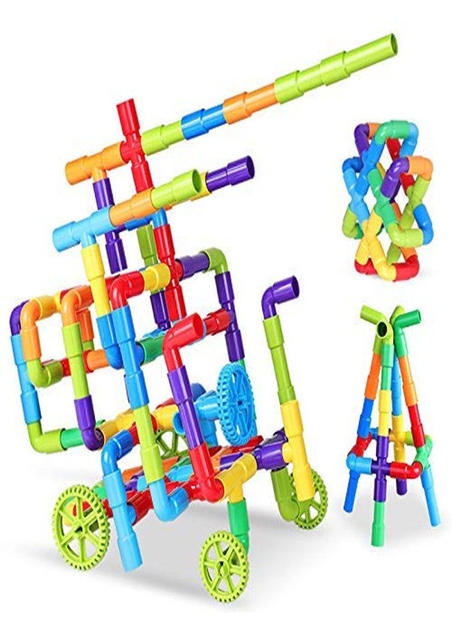 PULSBERY Unbreakable Plastic Pipe Puzzle for 3-8 Years Old Kids Boys & Girls, 85 Piece, Multicolor - Image 4